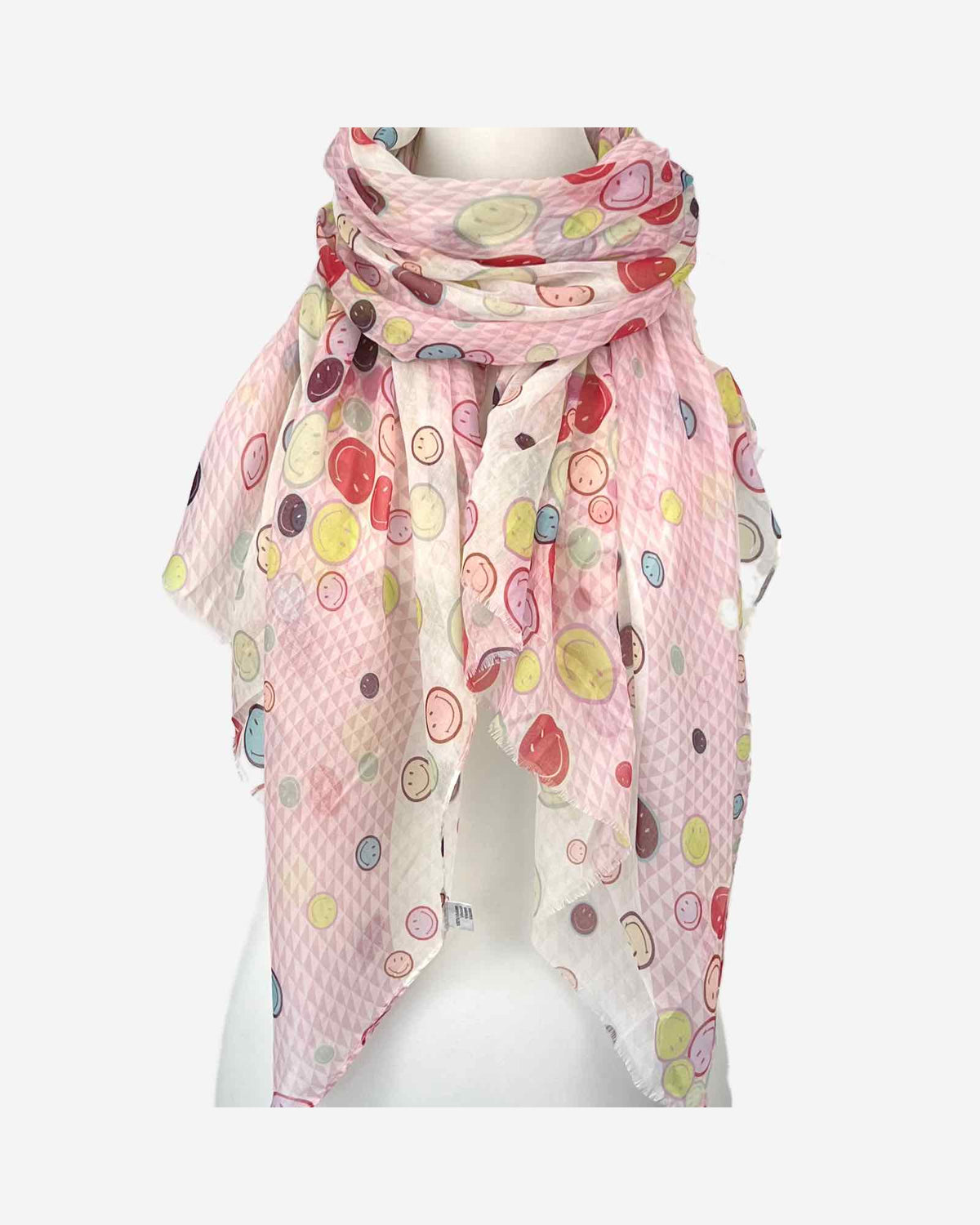 Damen Schal mit Smiley-Muster & Seidenanteil