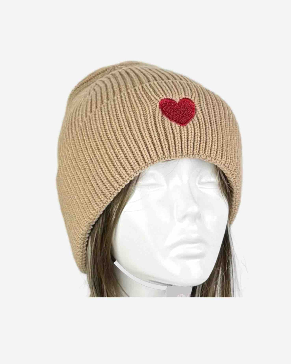 Damen Strickmütze mit -Herz – weich & ungefüttert