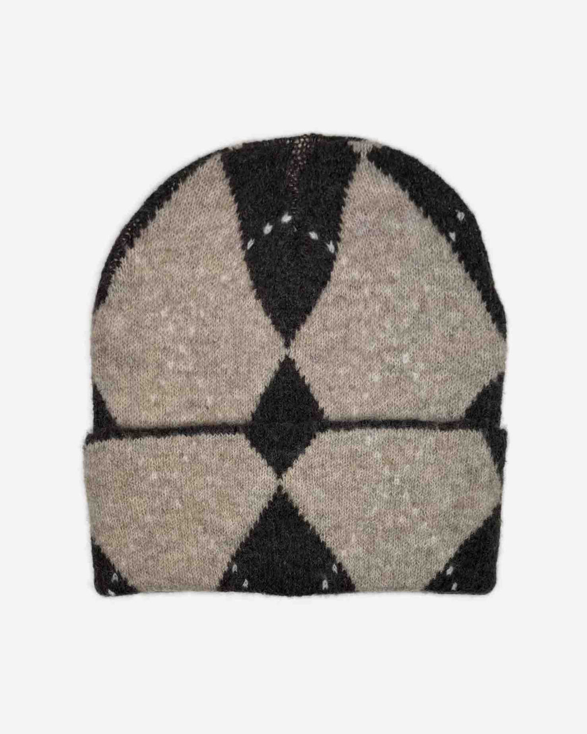 Damen Strickmütze mit Rautenmuster – weich & gemütlich