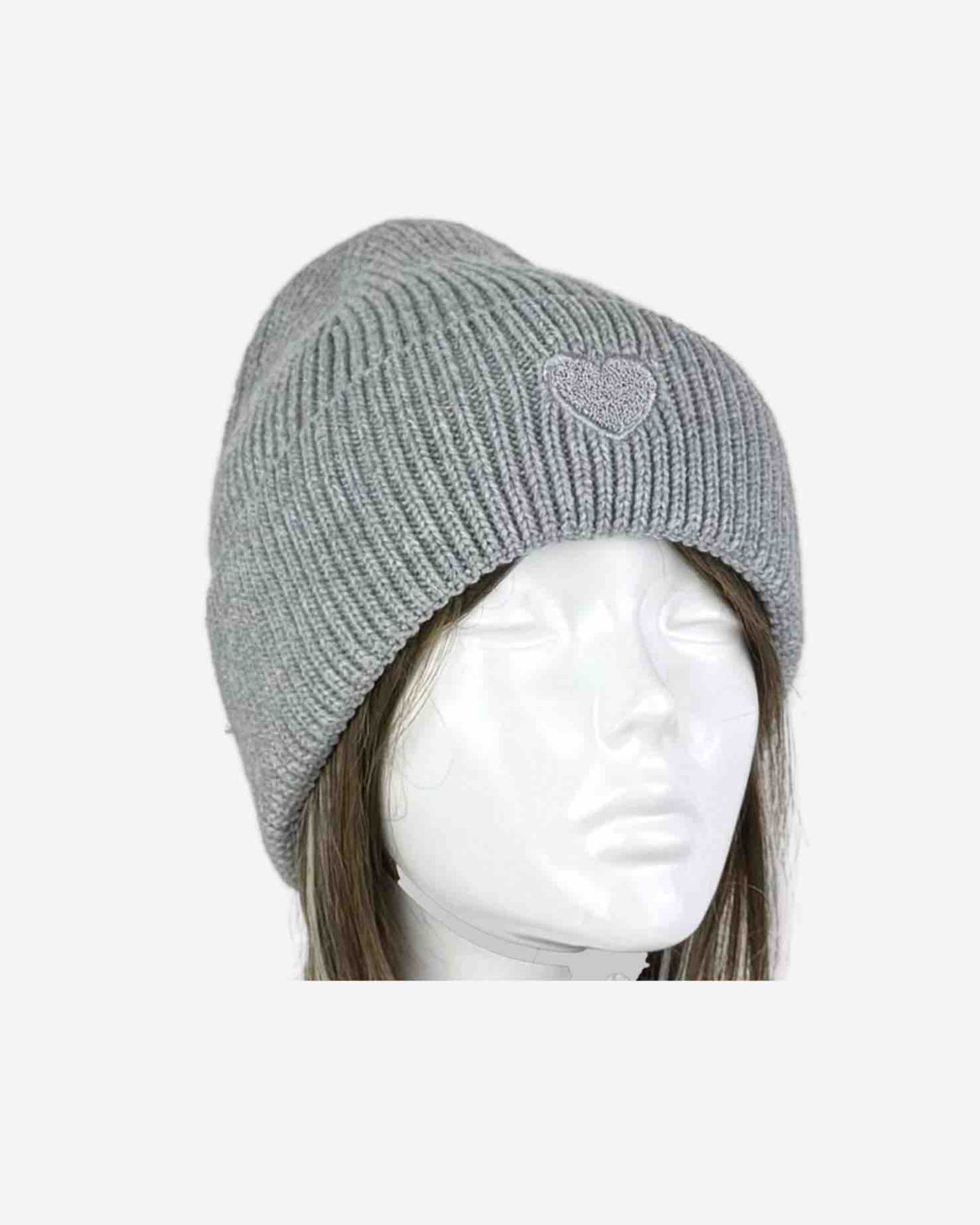 Damen Strickmütze mit -Herz – weich & ungefüttert