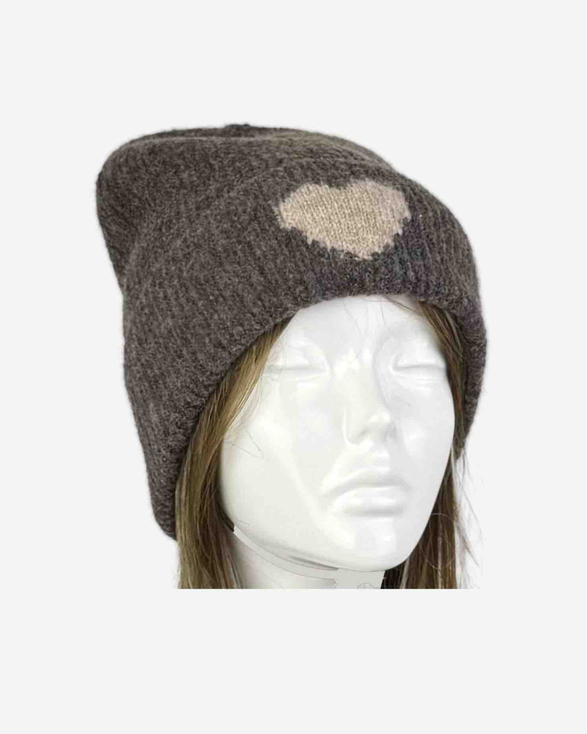 Damen Strickmütze mit Herz – weich & ungefüttert