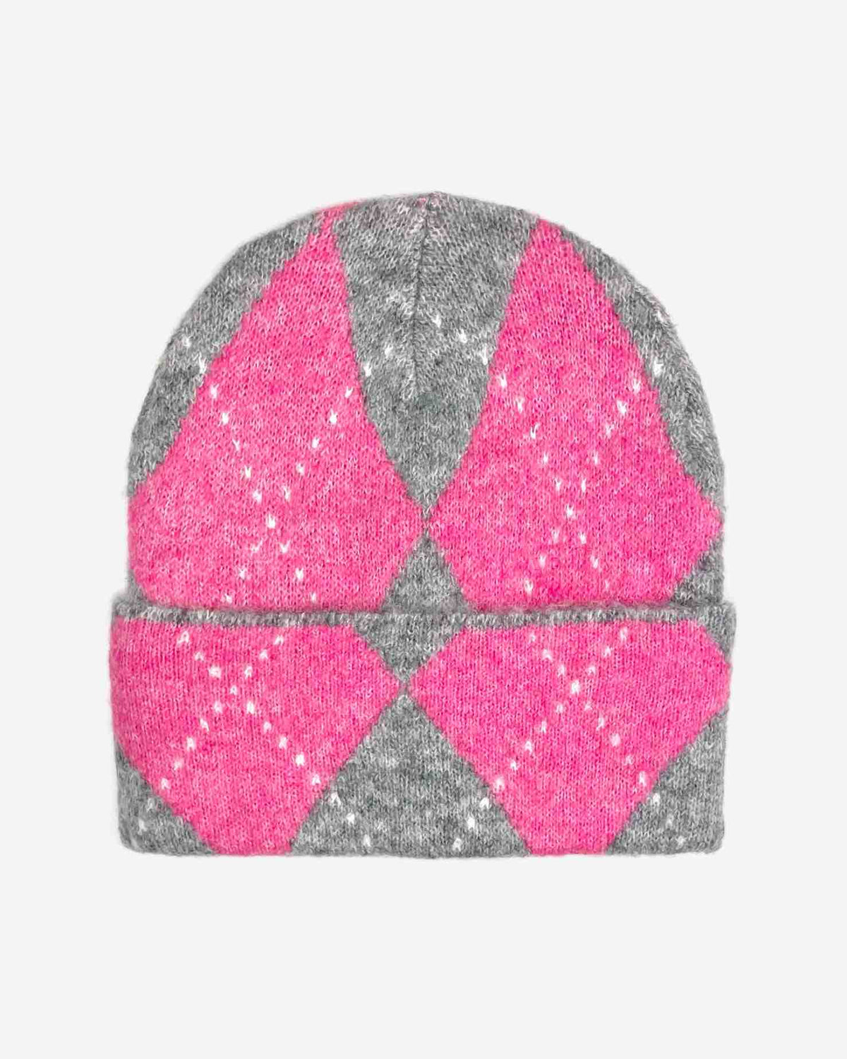 Damen Strickmütze mit Rautenmuster – weich & gemütlich