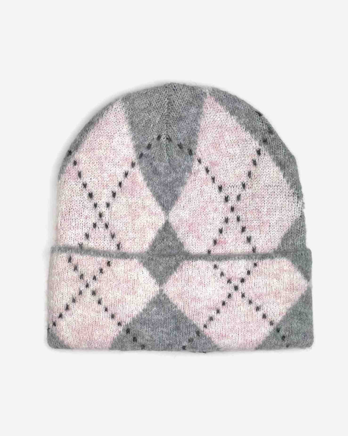 Damen Strickmütze mit Rautenmuster – weich & gemütlich