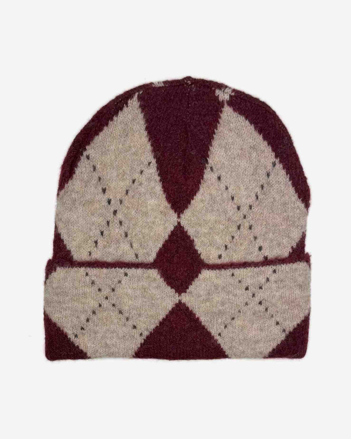 Damen Strickmütze mit Rautenmuster – weich & gemütlich