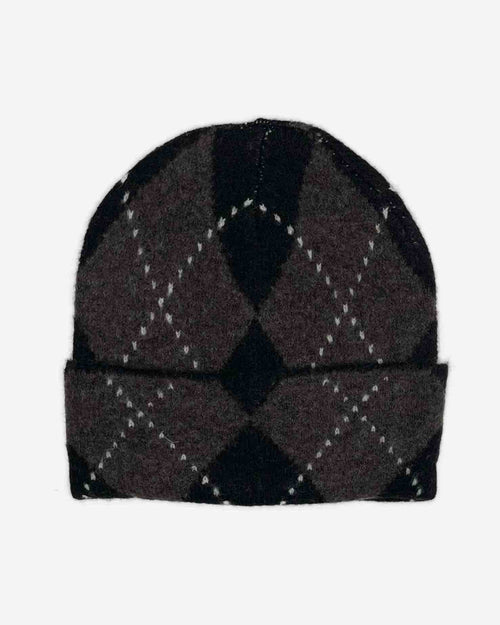 Damen Strickmütze mit Rautenmuster – weich & gemütlich