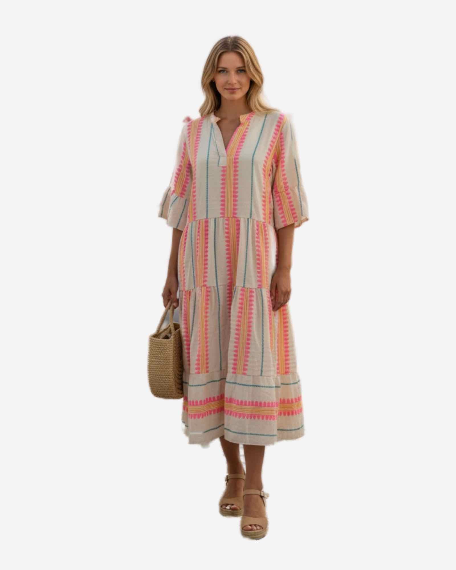 Damen Baumwollkleid mit Muster