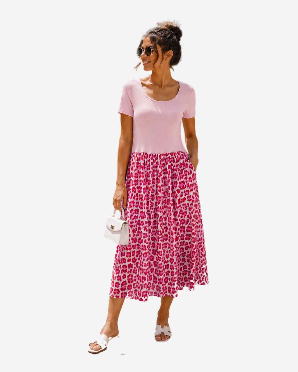 Damen Baumwollkleid mit Leo-Muster