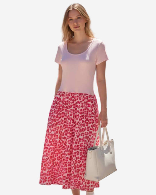Damen Baumwollkleid mit Leo-Muster