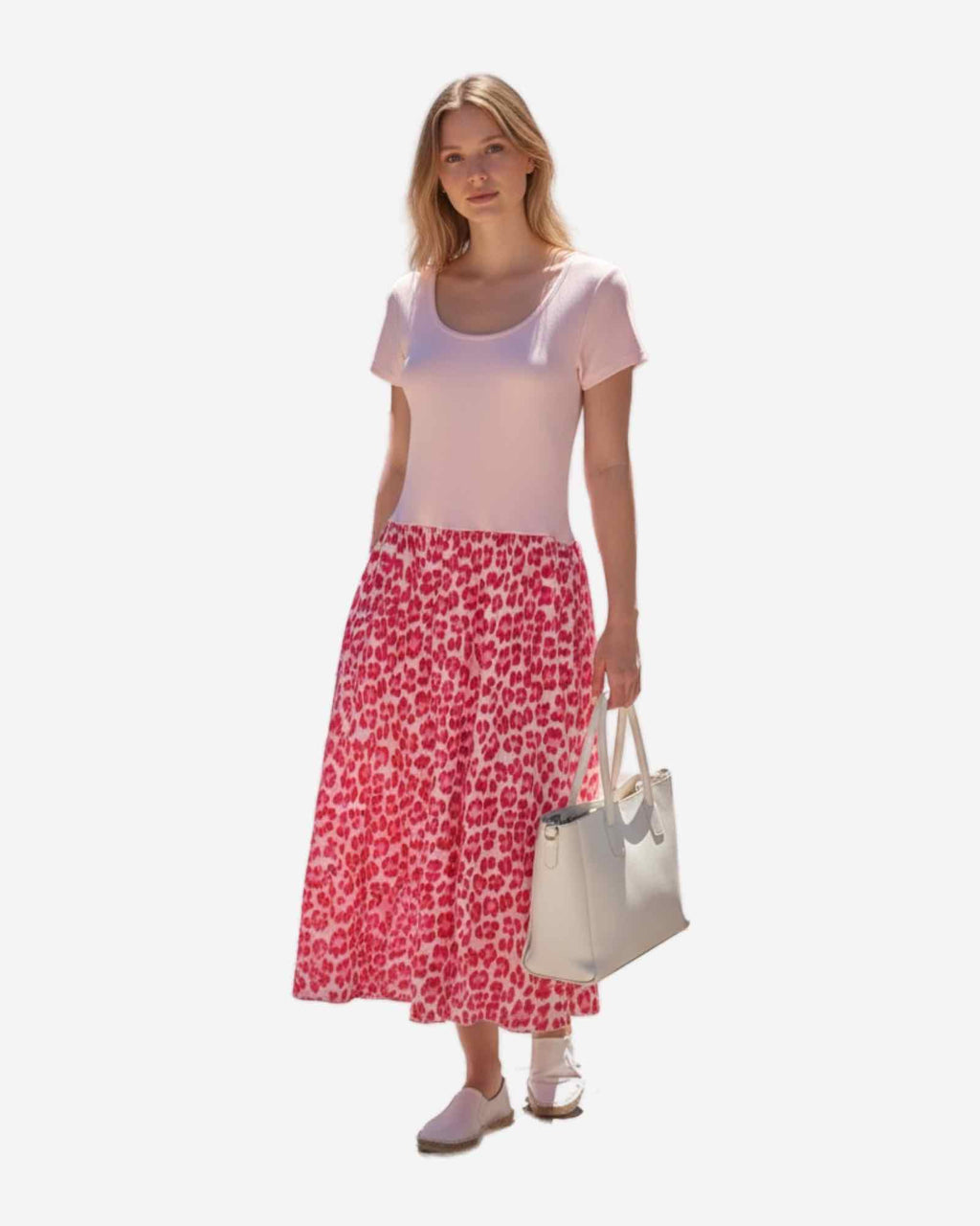 Damen Baumwollkleid mit Leo-Muster