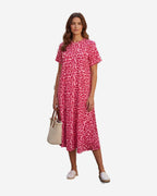 Damen Baumwollkleid mit Leo-Muster