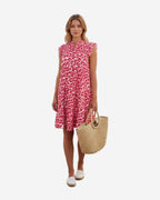 Damen Baumwollkleid mit Leo-Muster