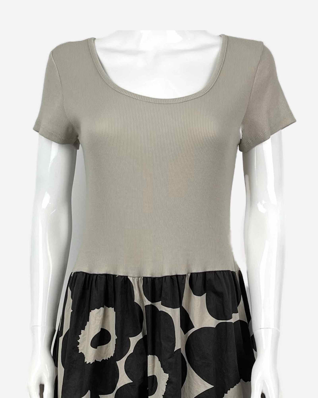 Langes Damen Baumwollkleid mit Blumen-Muster