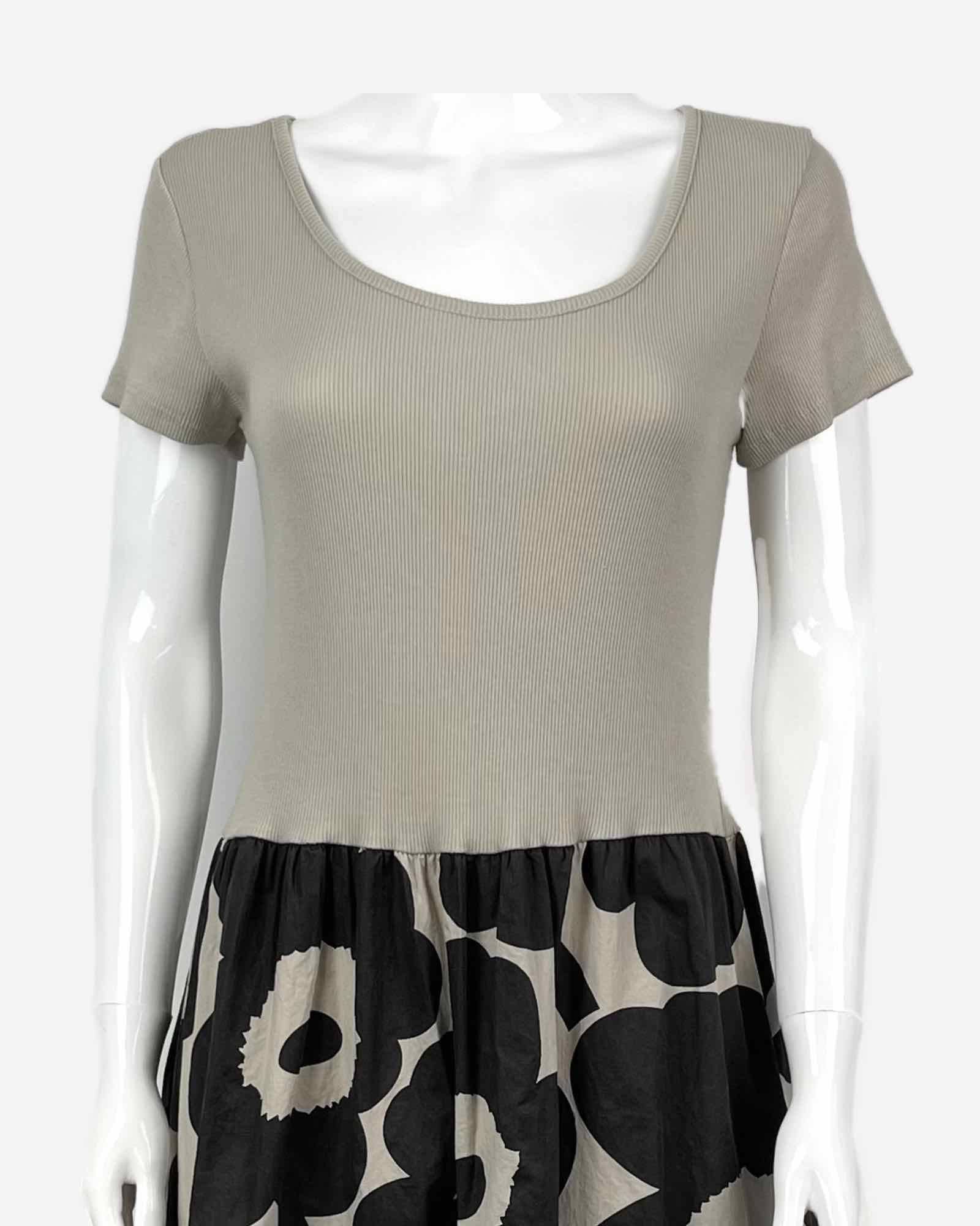 Langes Damen Baumwollkleid mit Blumen-Muster