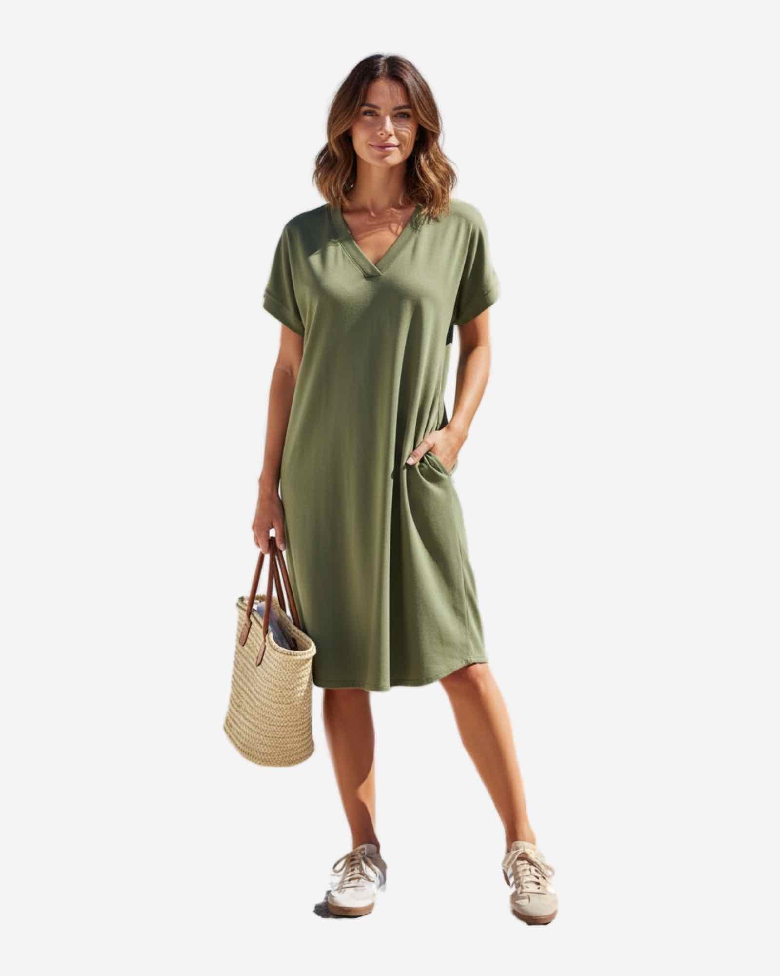 Damen Basic Freizeitkleid