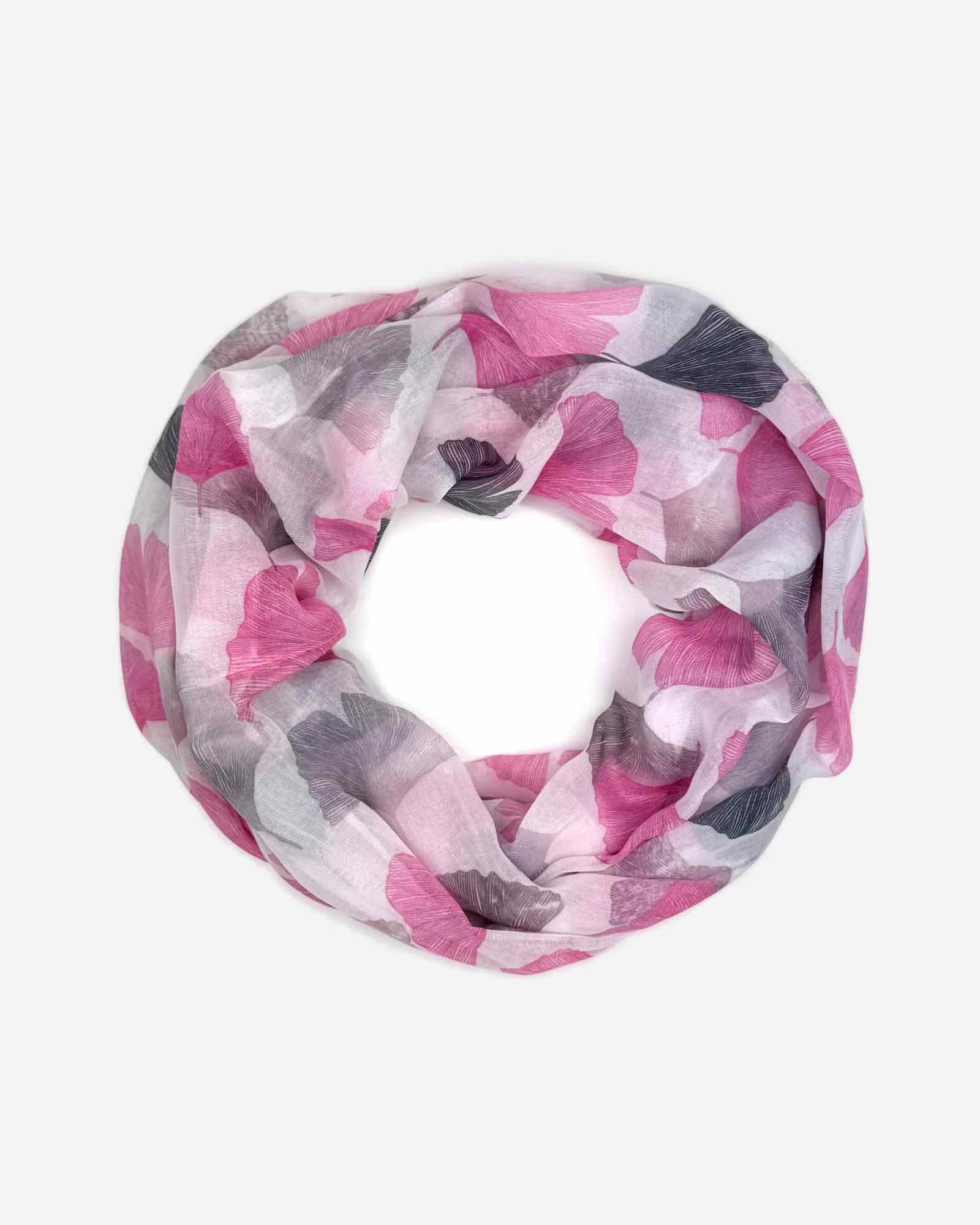 Damen Loop Schal mit Ginkgo Print