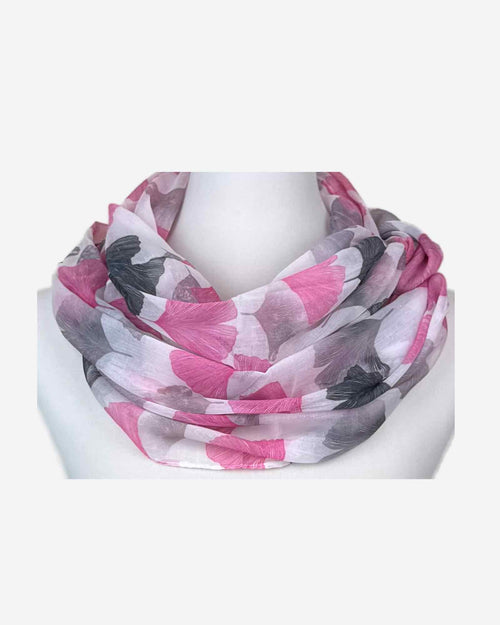 Damen Loop Schal mit Ginkgo Print