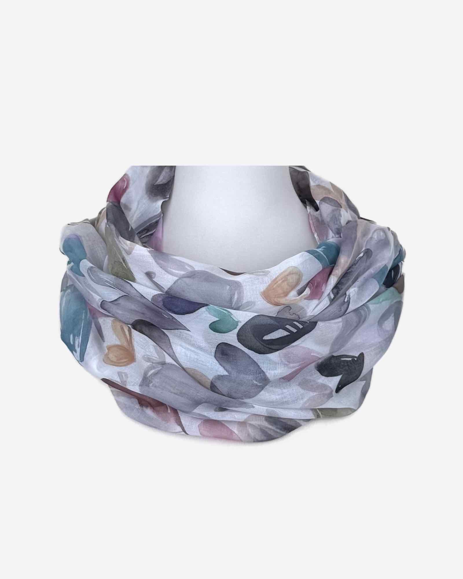 Damen Loop Schal mit Herz Print