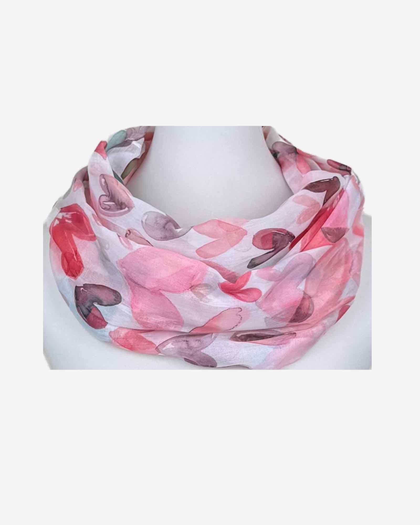 Damen Loop Schal mit Herz Print