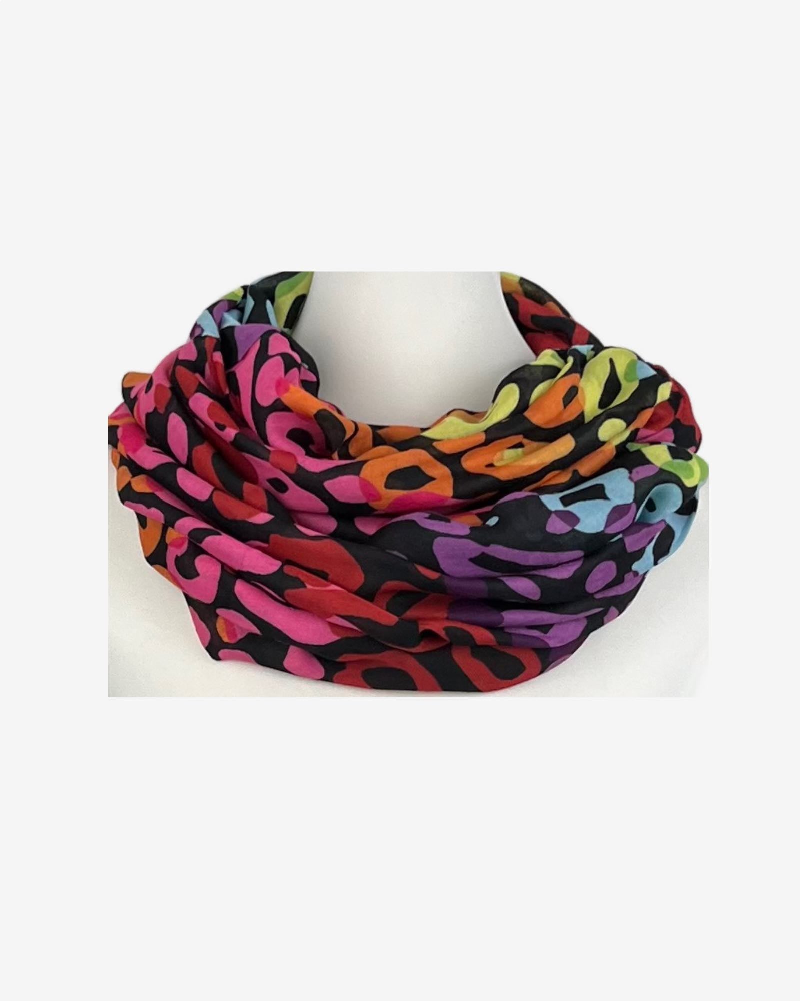 Damen Loop Schal mit Leo Print