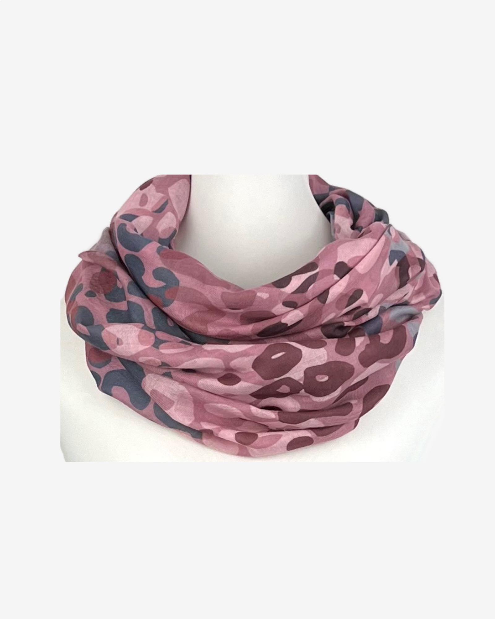 Damen Loop Schal mit Leo Print