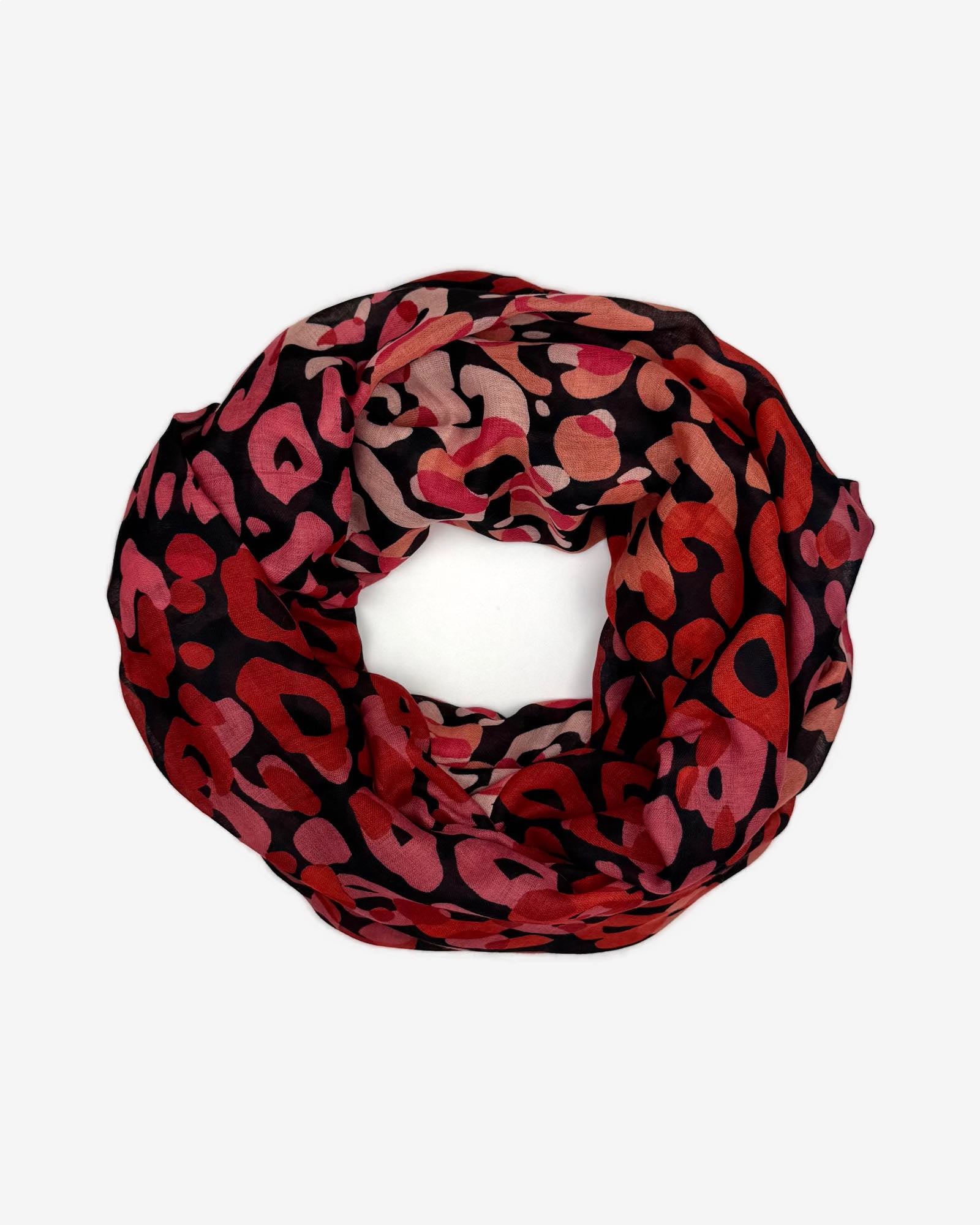 Damen Loop Schal mit Leo Print