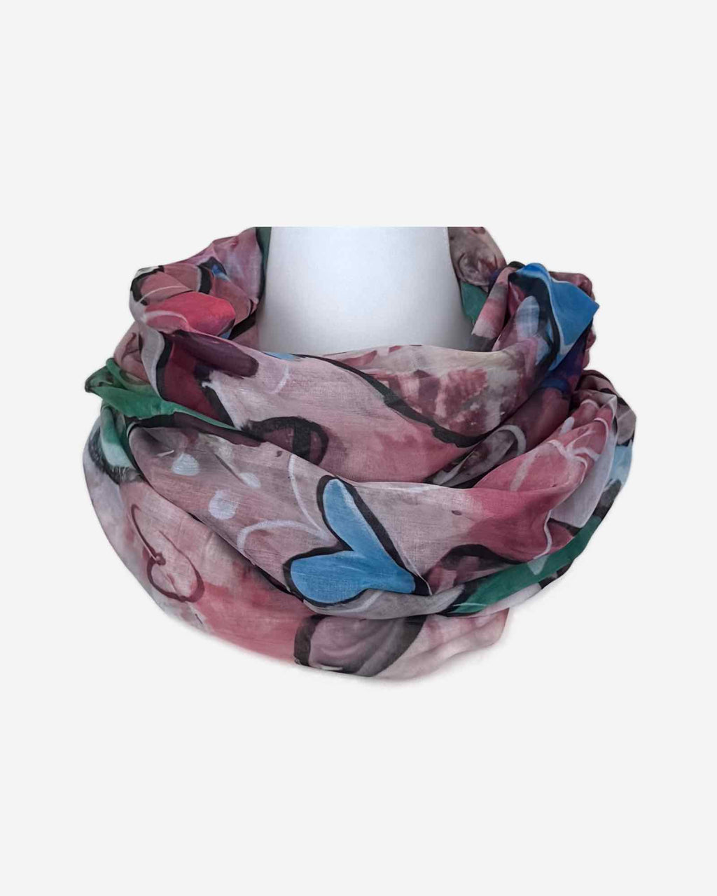 Damen Loop Schal mit Herz Print
