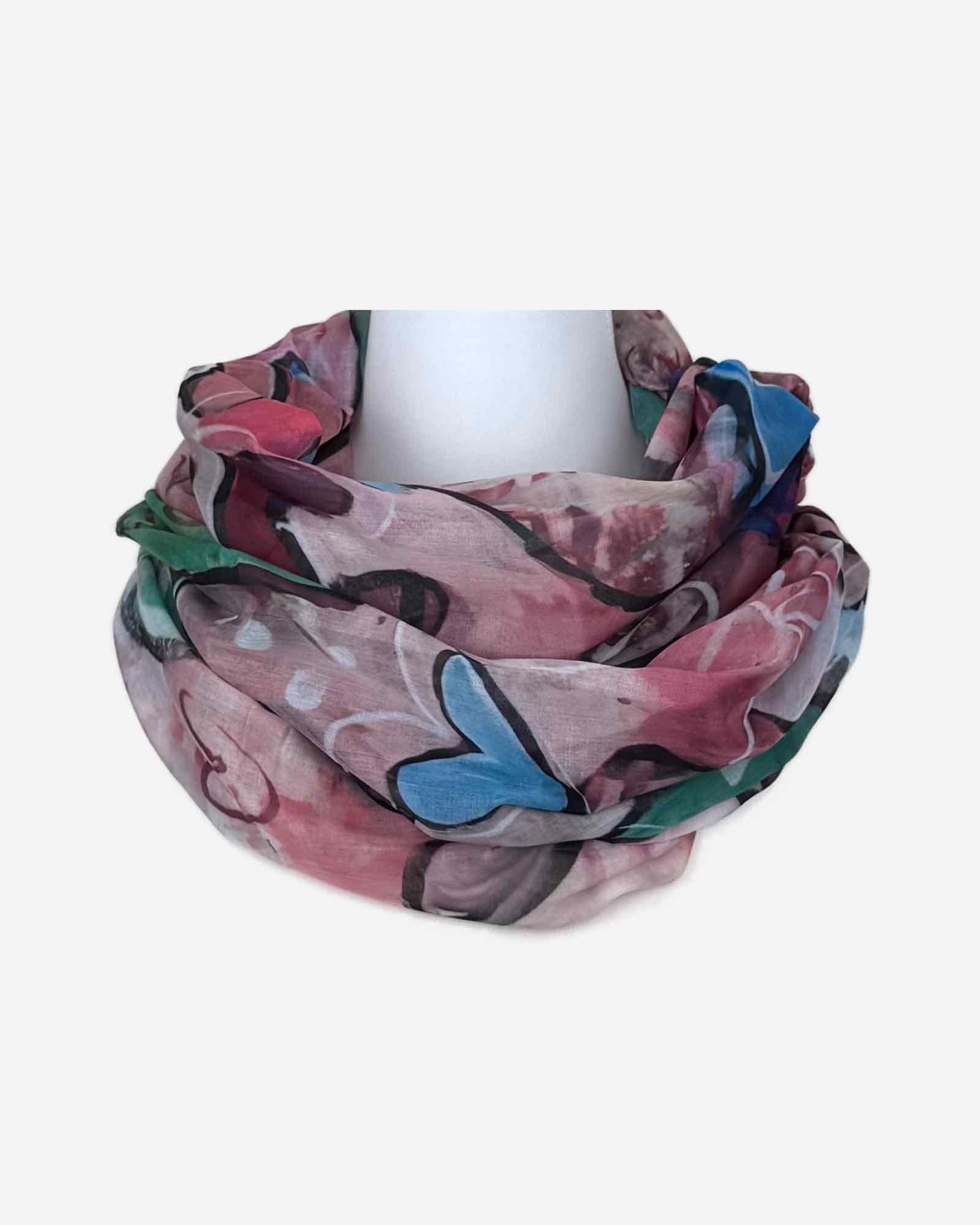 Damen Loop Schal mit Herz Print