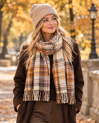 Warmer Schal Karo Muster Unisex