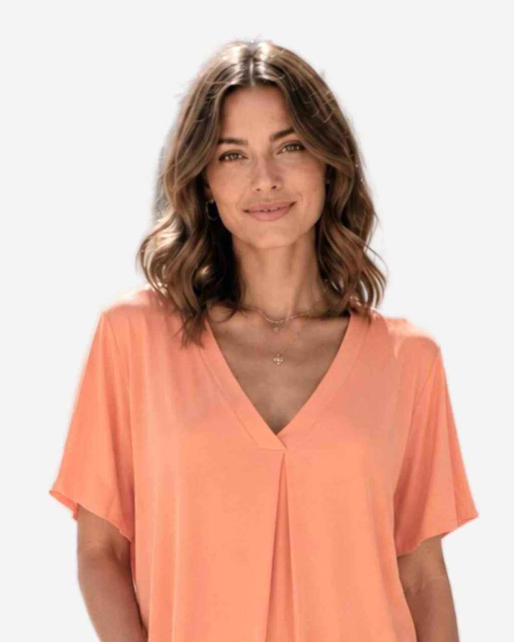 Made in Italy Damen V-Neck Bluse
