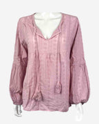 Damen Bluse mit Lochstickerei aus Baumwolle