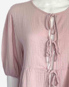 Sommerliche Baumwoll-Musselin Bluse mit Bindebändern
