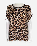 Damen Viskosebluse mit Leo Muster