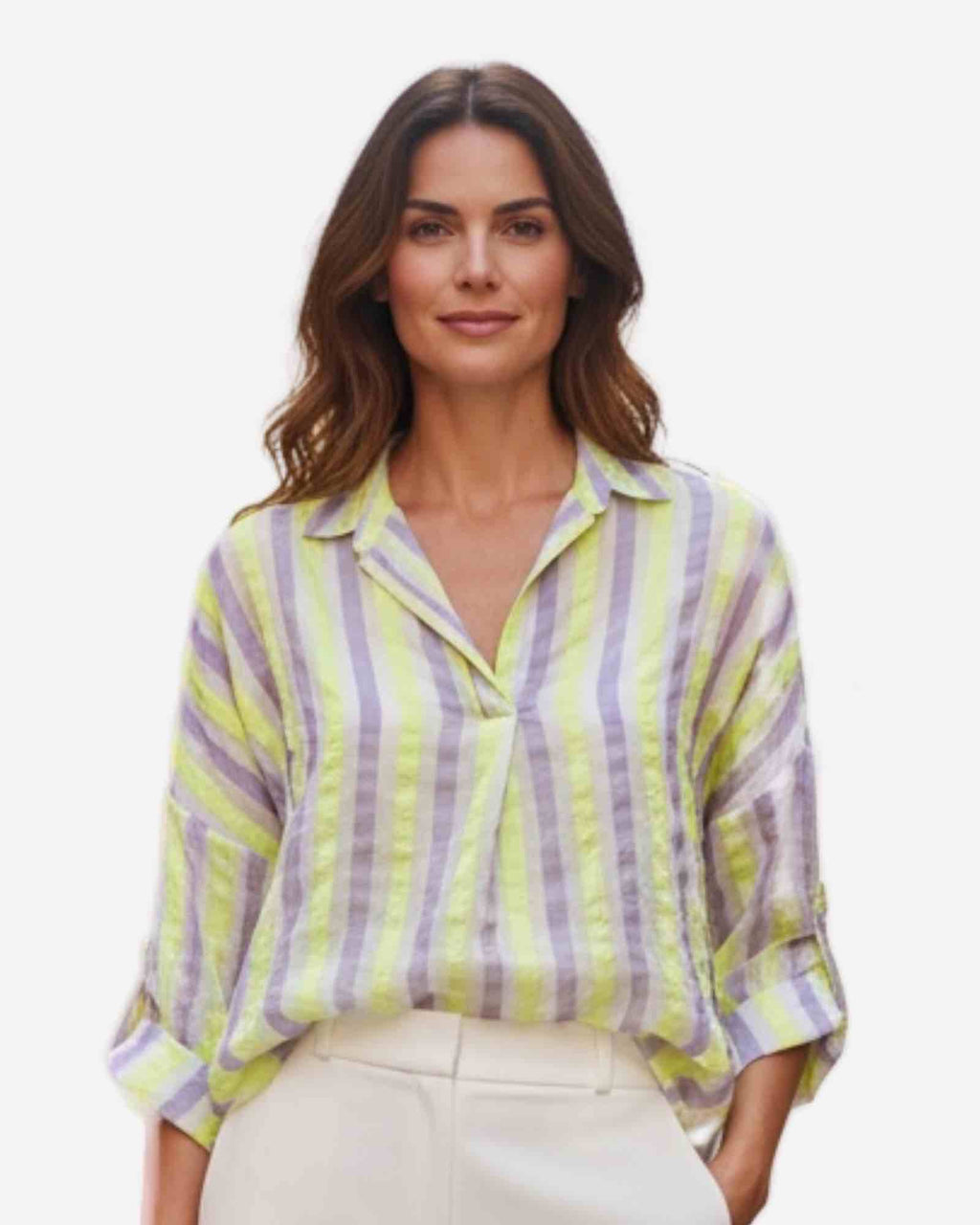 Damen Sommerbluse gestreift, Made in Italy