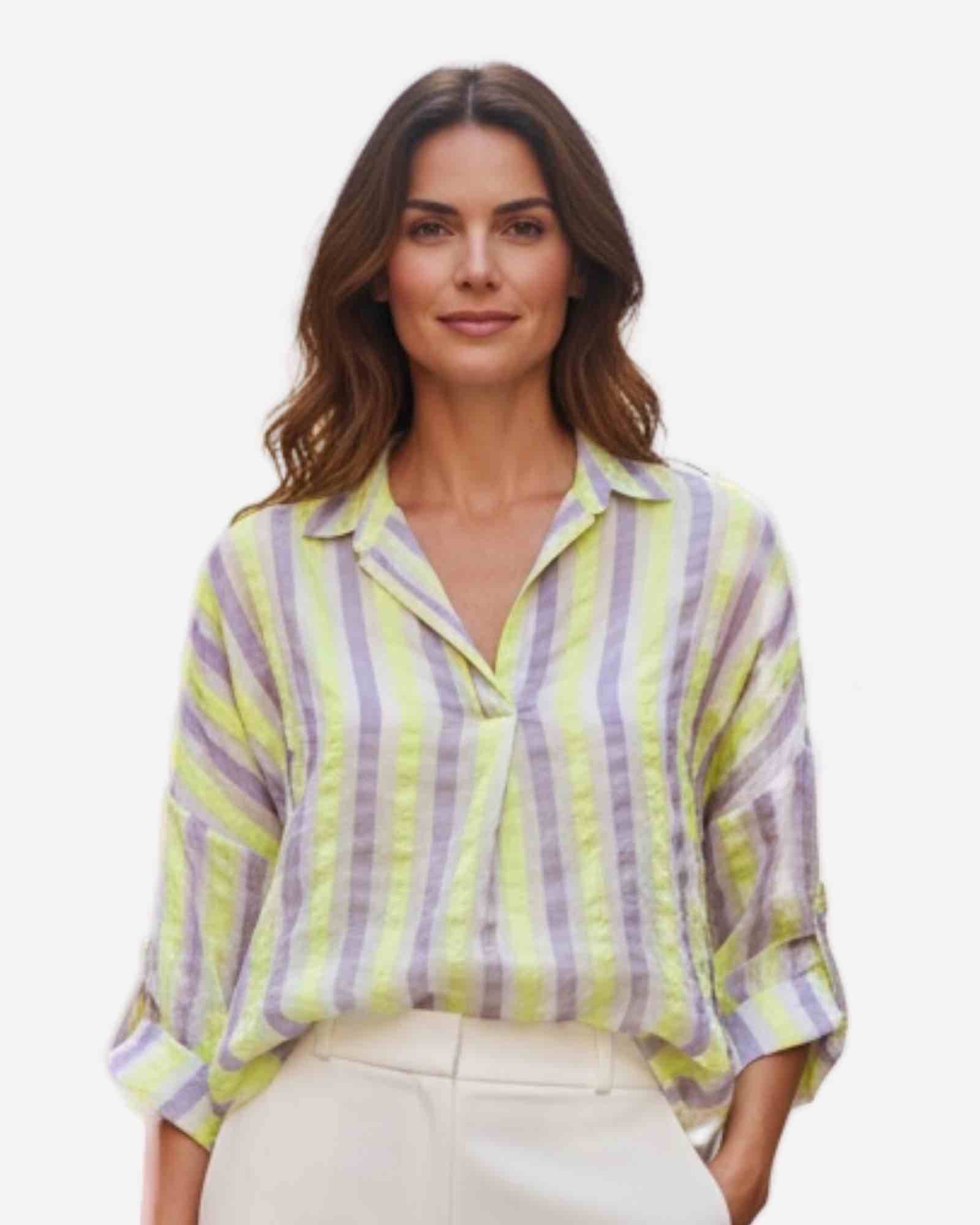 Damen Sommerbluse gestreift, Made in Italy