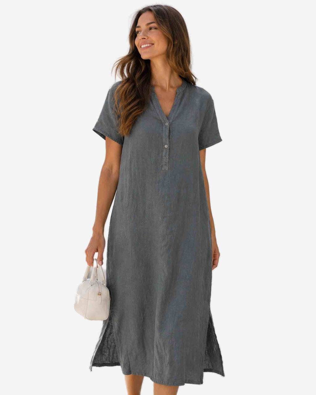 Damen Leinenkleid Made in Italy