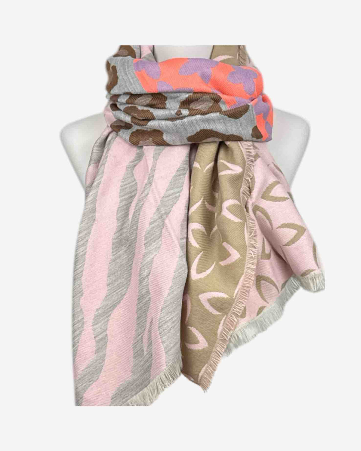 Warmer Damen Schal mit Muster Mix – weich & kuschelig