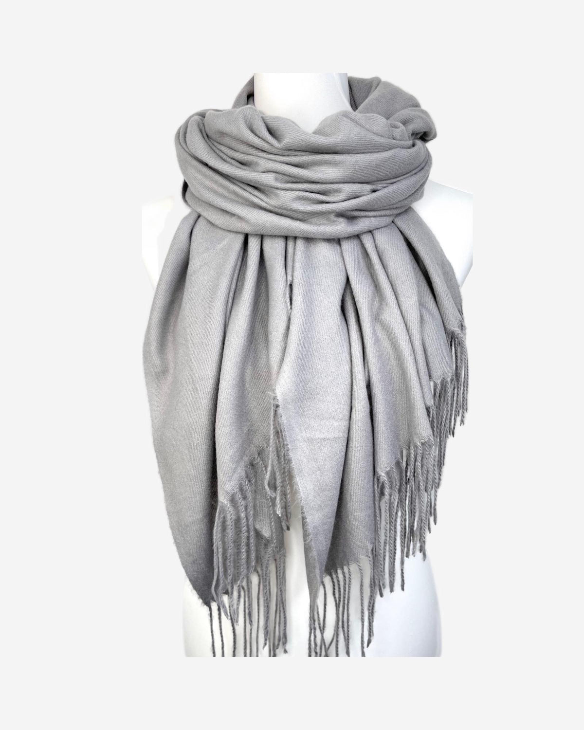 Schal Uni – weich & warm mit Fransen | Viskose