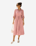 Made in Italy Damen Hemdblusenkleid
