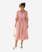 Made in Italy Damen Hemdblusenkleid