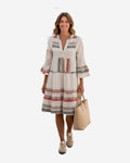 Made in Italy Damen Baumwollkleid mit Muster-Print