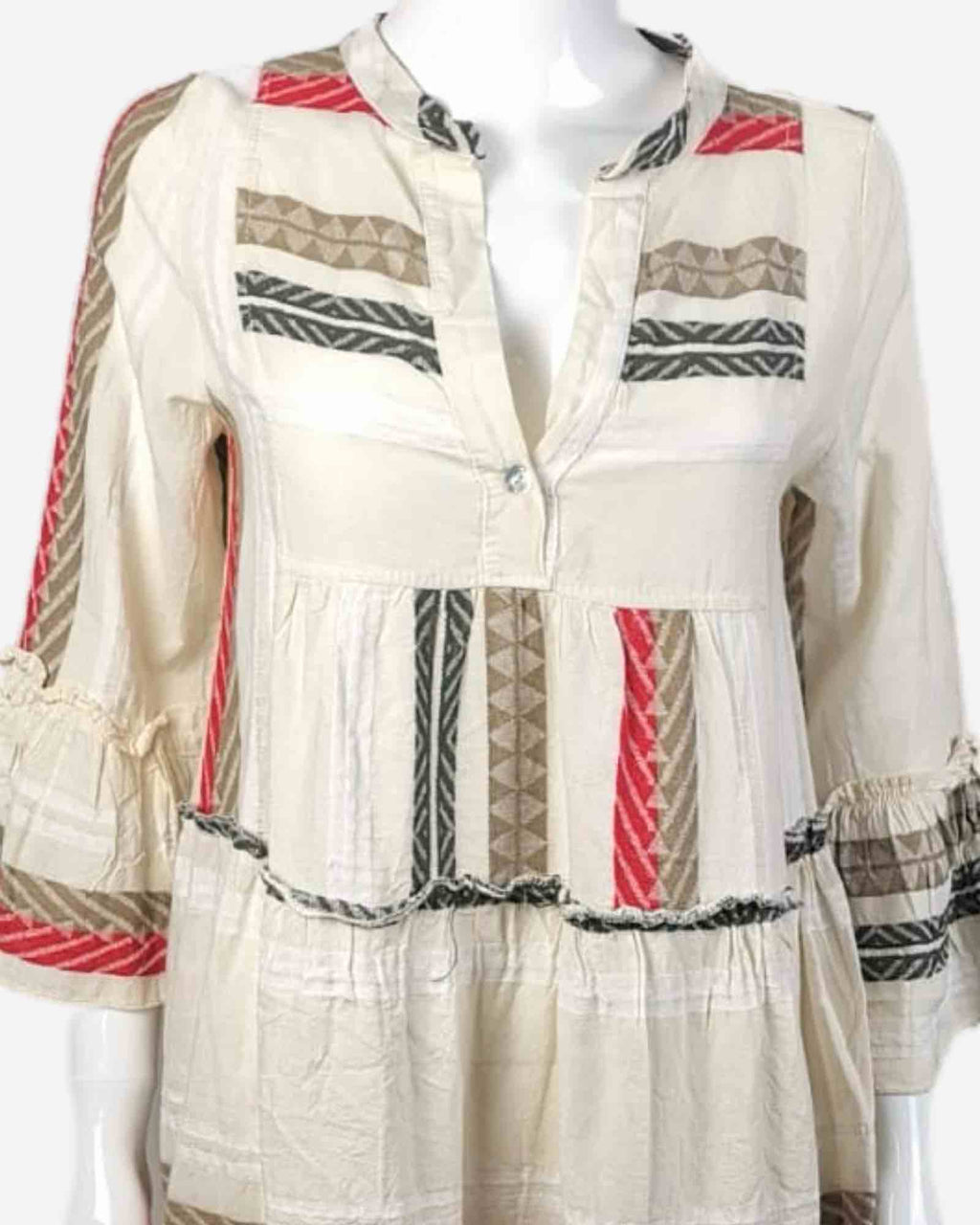 Made in Italy Damen Baumwollkleid mit Muster-Print