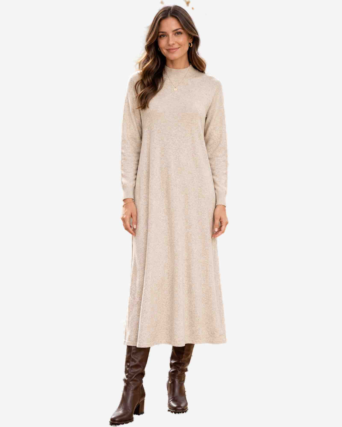Damen Midi Feinstrickkleid  – Made in Italy