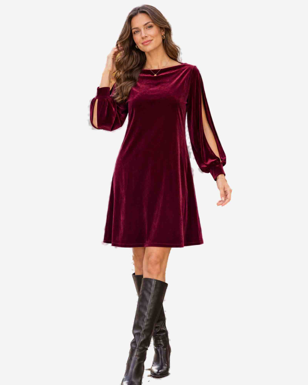Damen Samtkleid  – Made in Italy