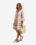 Made in Italy Damen Baumwollkleid mit Muster-Print