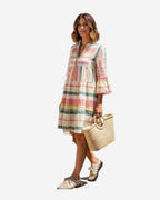 Made in Italy Damen Baumwollkleid mit Muster-Print
