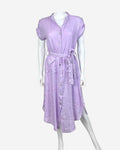 Made in Italy Damen Leinenkleid mit Gürtel