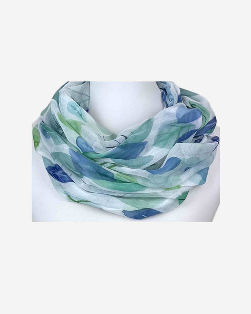 Damen Loop Schal Blätter-Print