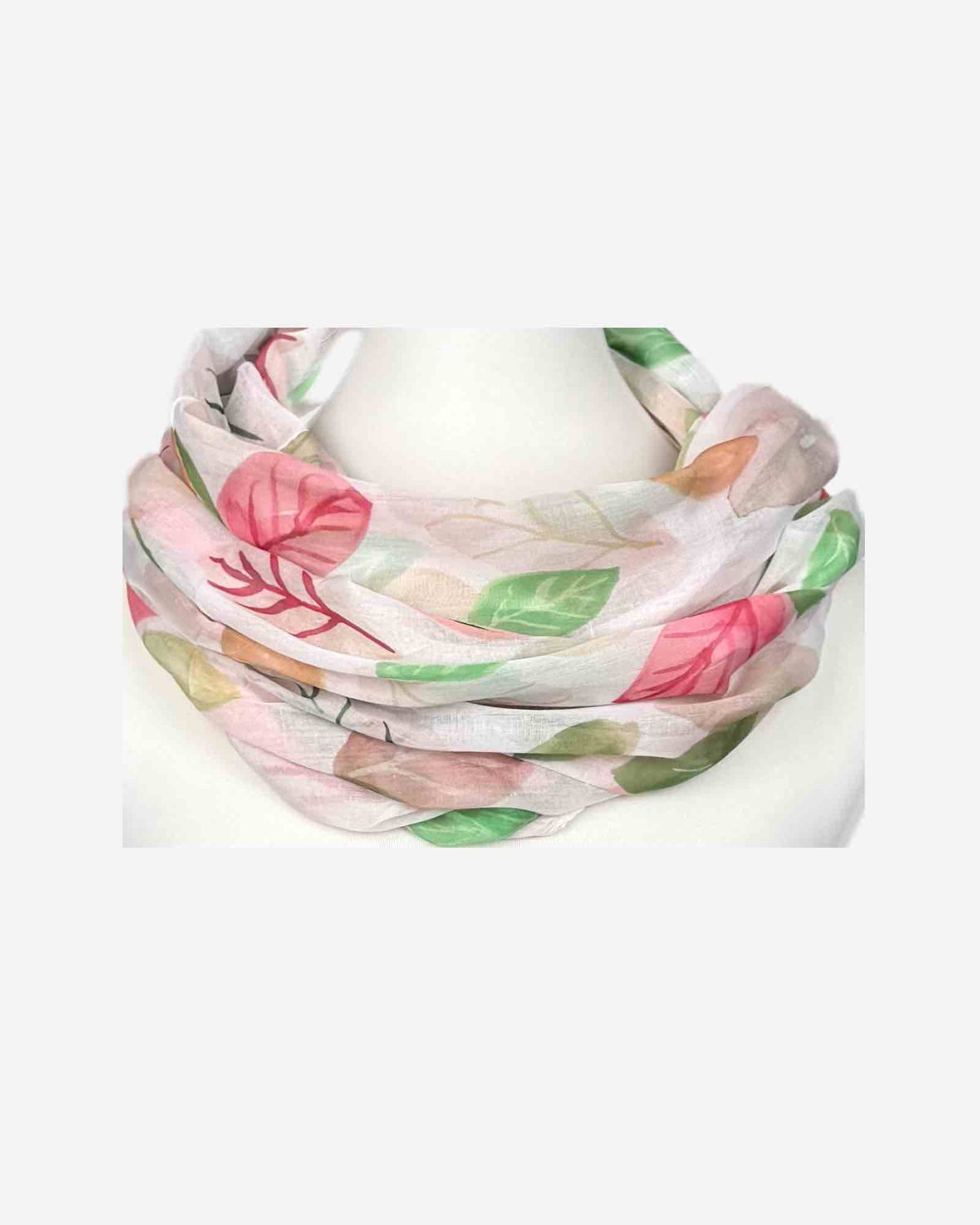 Damen Loop Schal Blätter-Print