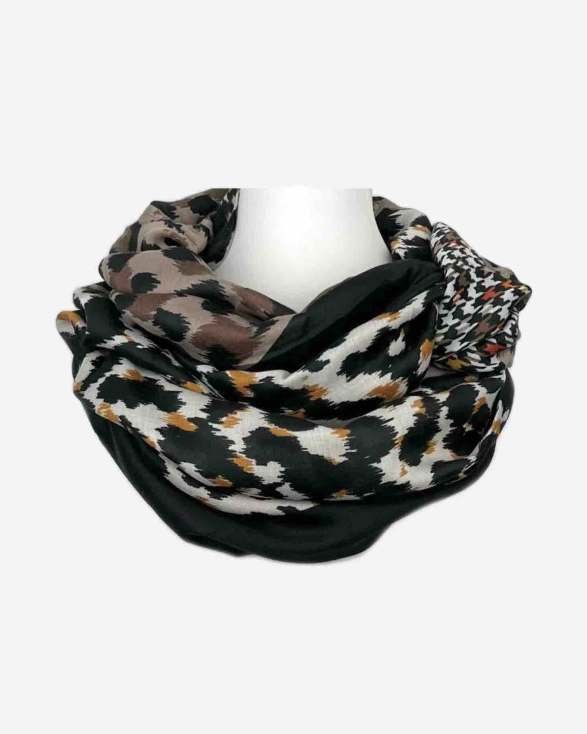 Damen Loop Schal mit Leo-Print – wärmend & weich