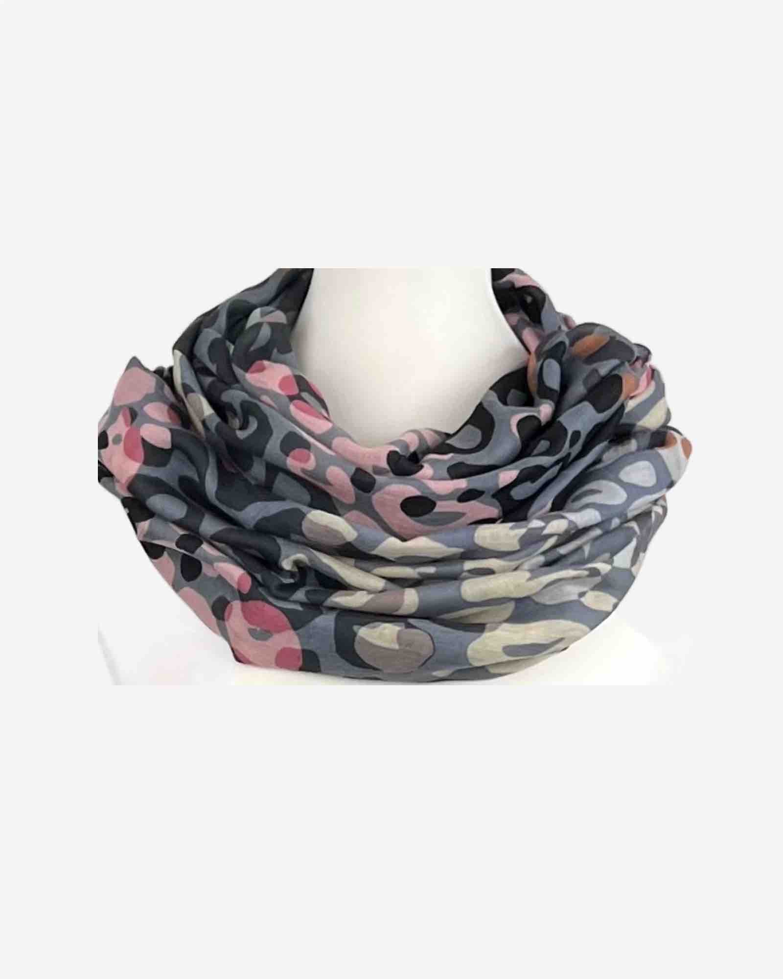 Damen Loop Schal mit Leo Print